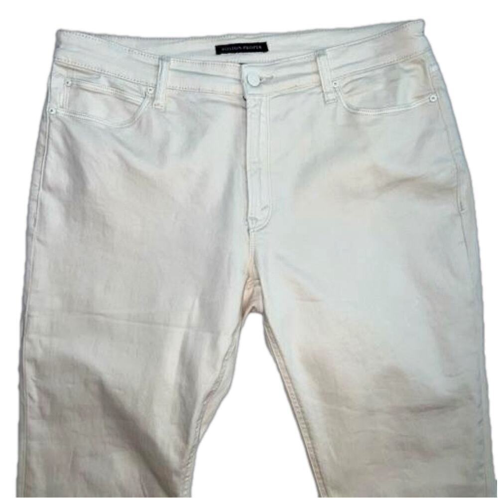 Boston Proper Cream Off White high Rise Straight Leg Ankle Jeans Size 16 Stretch